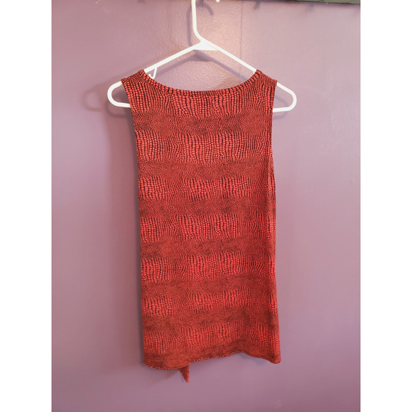 Michael Kors Womens Top Orange Blue Geometric Tank Shirt Sz Large - Picture 3 of 3